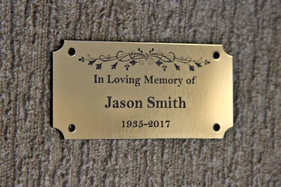 Engraved Sign, Memorial Plaque